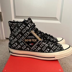Converse Chuck 70 Hi Gore-Tex All Over Logo Skate Shoes GTX Print Black Mens 10